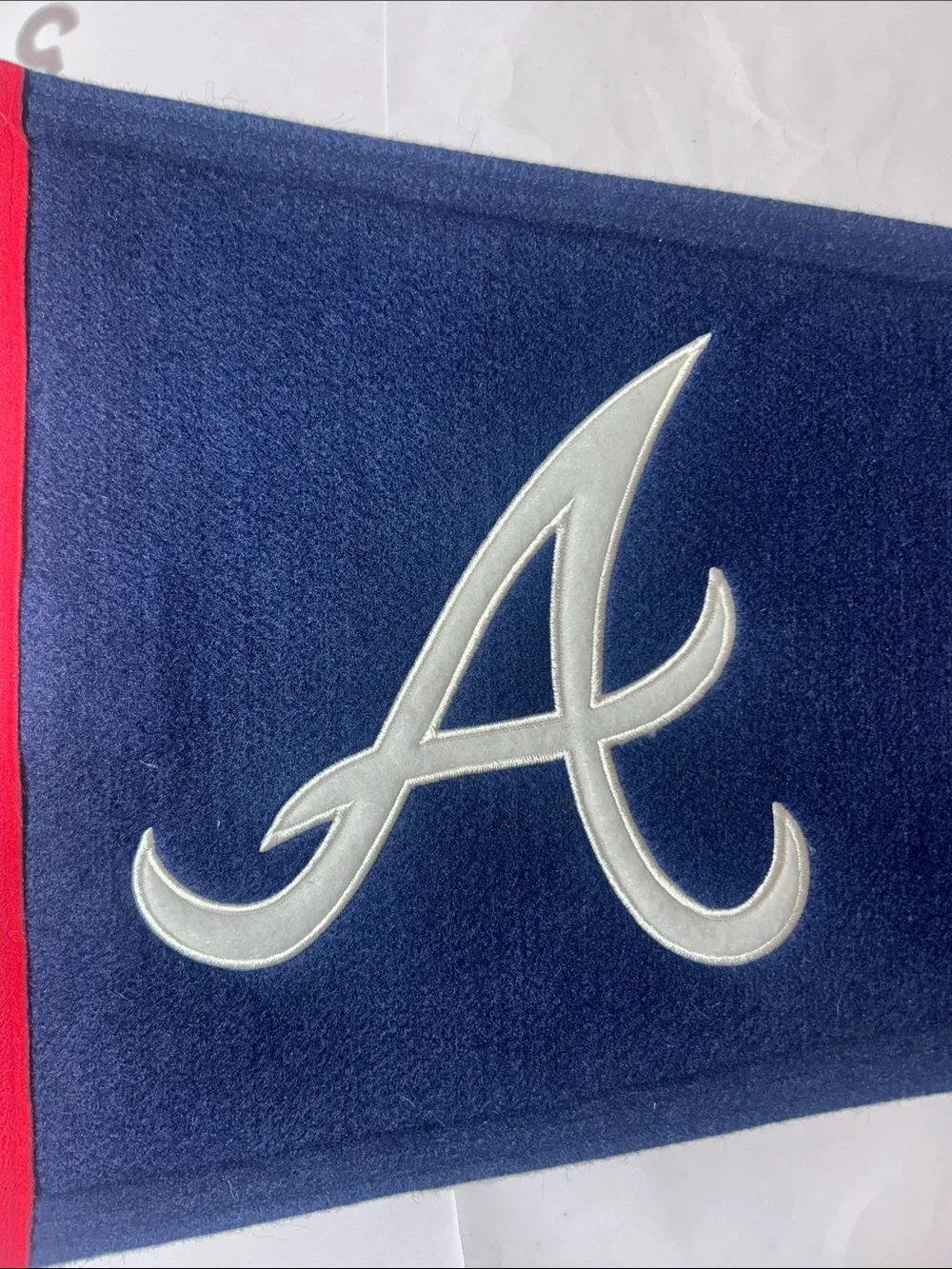 Braves Navy and Red Felt Pennant - Official Team Logo